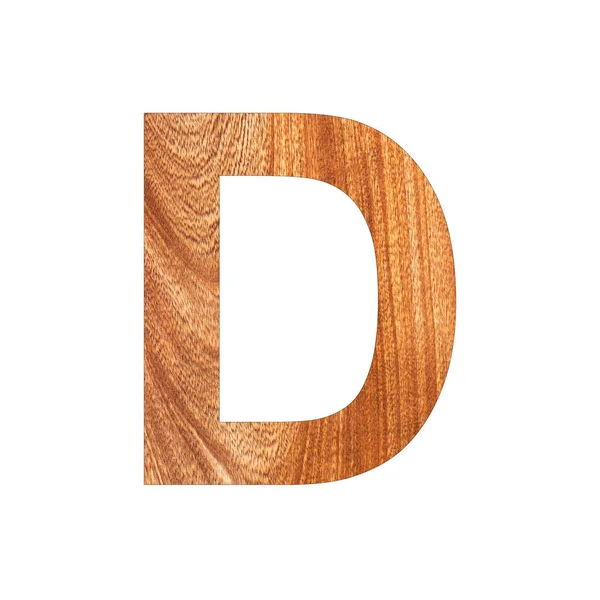 樫の木のテクスチャ上の大文字D 白の背景 — ストック写真