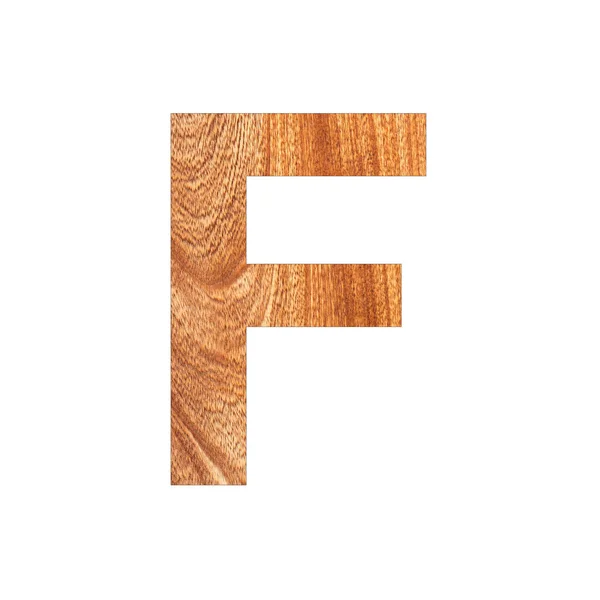 樫の木のテクスチャ上の大文字F 白の背景 — ストック写真