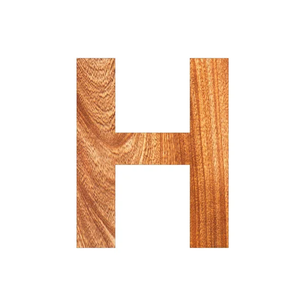 樫の木のテクスチャ上の大文字のH 白の背景 — ストック写真