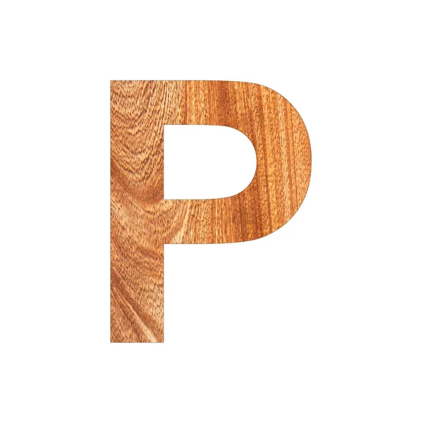 橡木质地大写字母P 白色背景 — 图库照片