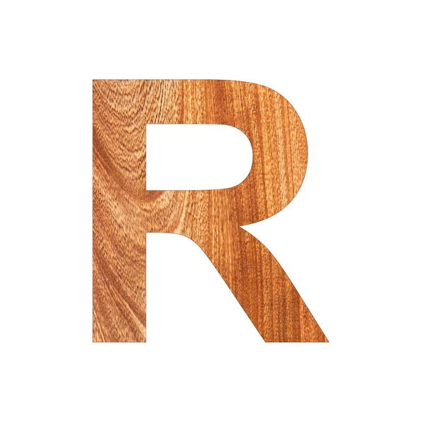 樫の木のテクスチャ上の大文字のR 白の背景 — ストック写真