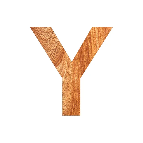 橡木质地大写字母Y 白色背景 — 图库照片