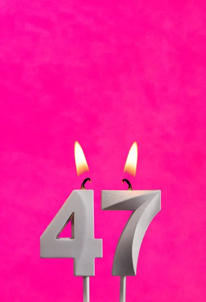 Nummer Kerze Geburtstagsfeier Auf Fuchsiafarbenem Hintergrund — Stockfoto