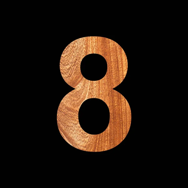 Nummer Acht Eikenhout Zwarte Achtergrond — Stockfoto