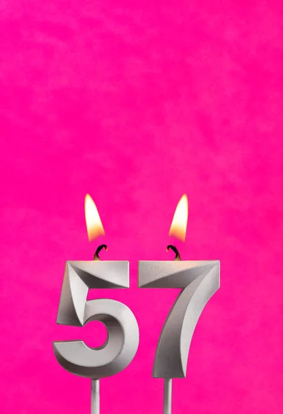 Nummer Ljus Födelsedag Firande Fuchsia Bakgrund — Stockfoto