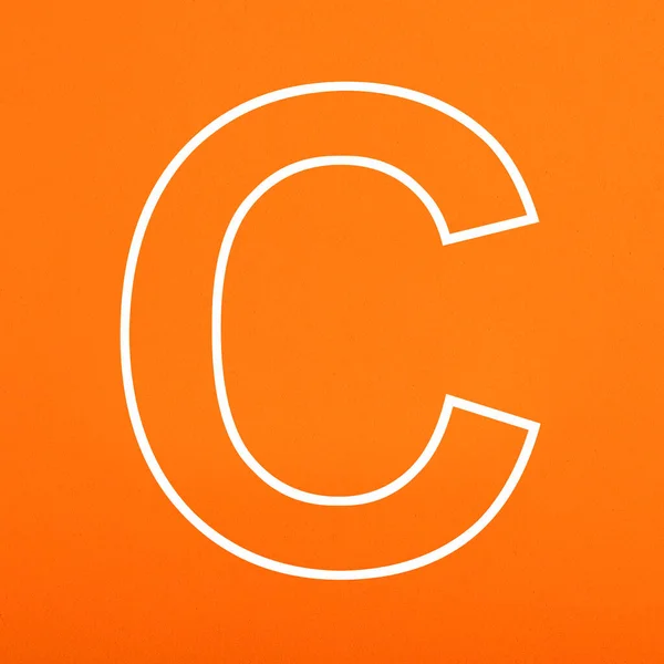 字母C大写字母C 分离于橙色泡沫背景中 — 图库照片