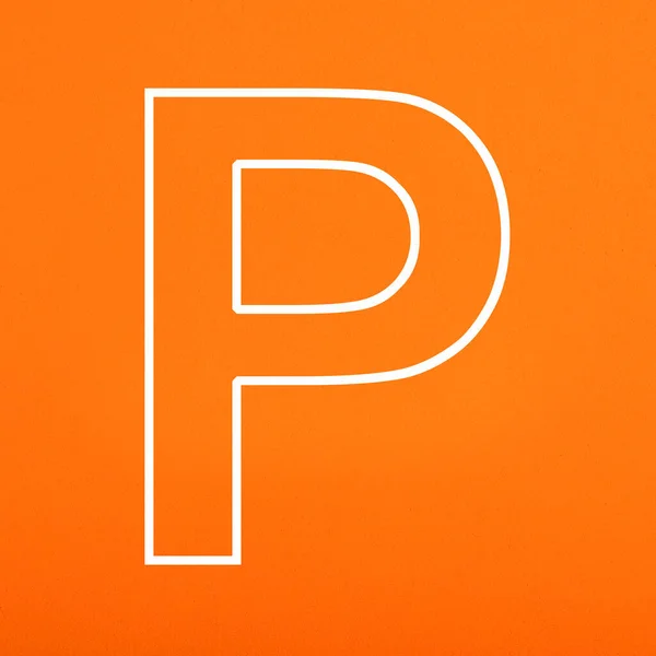ホワイト手紙P大文字上のオレンジFamy背景 — ストック写真