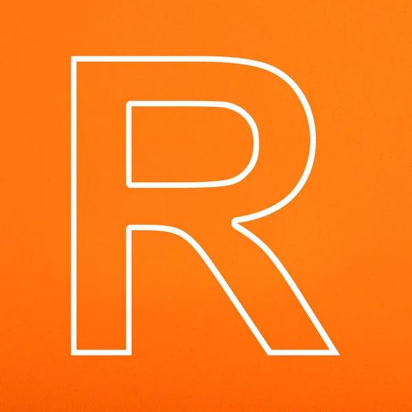ホワイト文字R大文字でオレンジ色の泡の背景 — ストック写真