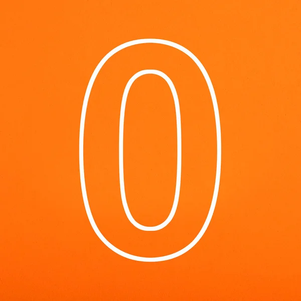 Zero Liczba Napisana Pomarańczowym Piankowym Tle — Zdjęcie stockowe