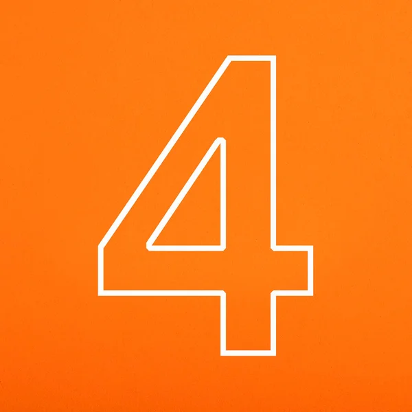 Vier Aantal Wit Geschreven Oranje Schuimige Achtergrond — Stockfoto
