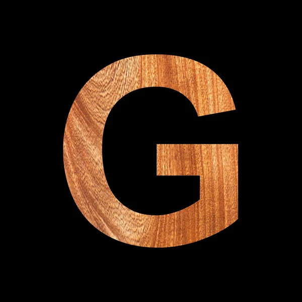 橡木背景大写字母G 黑色背景 — 图库照片