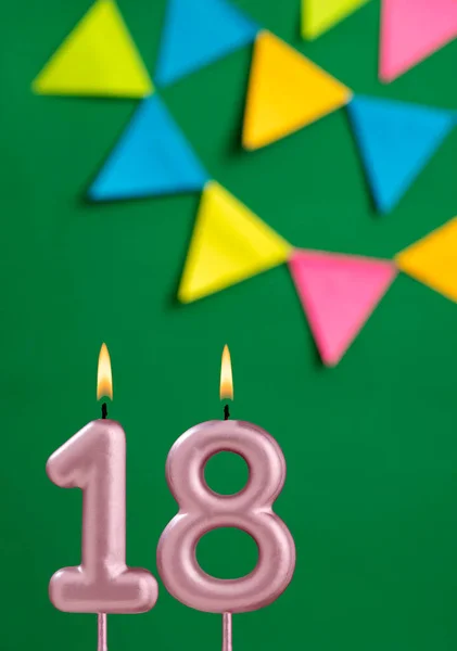 Number Birthday Candle Επετειακή Γιορτή Πράσινο Χρώμα — Φωτογραφία Αρχείου