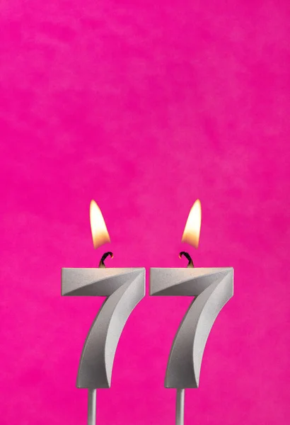 Candle Number Birthday Celebration Fuchsia Background — Stock Photo, Image