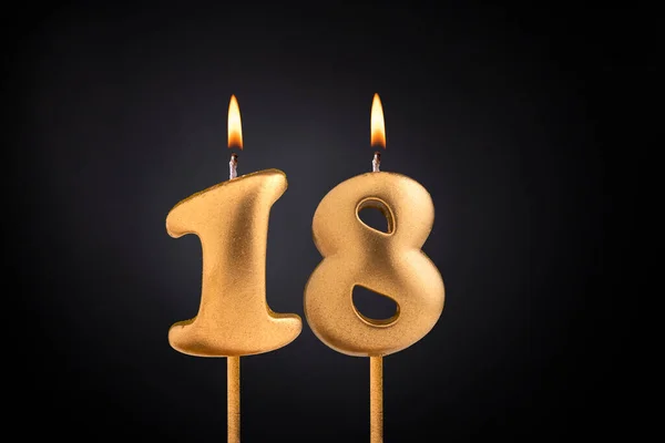 Birthday Candle Number Birthday Celebration Black Background — Stock Photo, Image