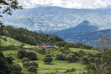 Mountainous landscape of southwest Antioquia - Mountains, blue sky and trees