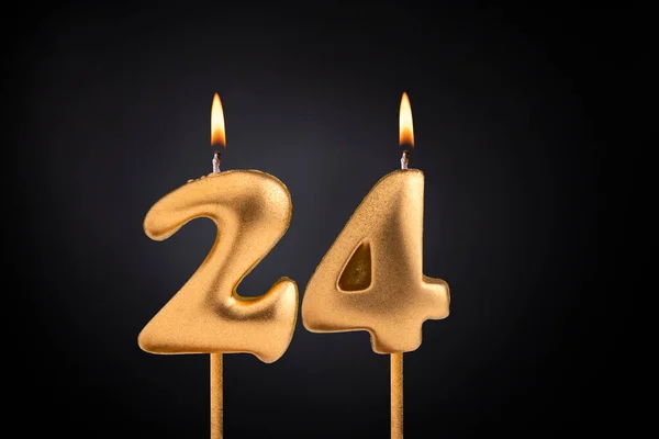 Birthday Candle Number Birthday Celebration Black Background — Stock Photo, Image