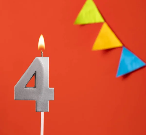 Birthday Card Number Candle Orange Background — Stock Photo, Image
