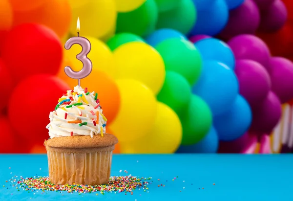 Κερί Γενεθλίων Νούμερο Κάρτα Πρόσκλησης Μπαλόνια Στα Χρώματα Της Gay — Φωτογραφία Αρχείου
