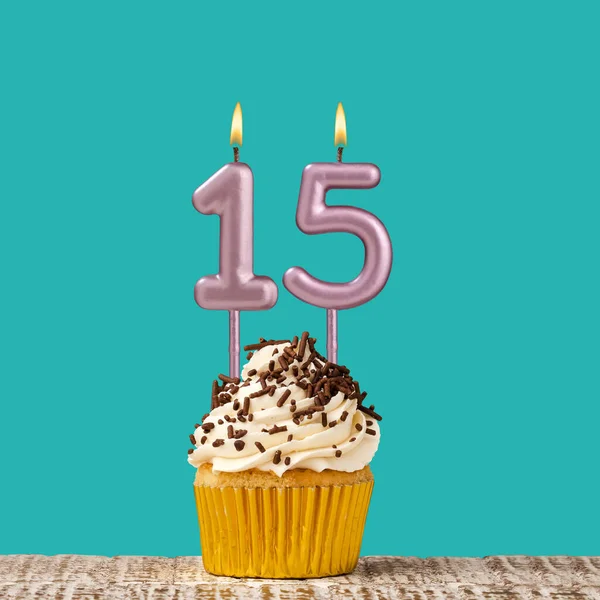 Birthday Candle Number Aquamarine Card Design — Stock Photo, Image