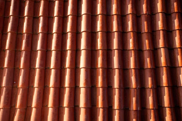 Padrão Telhas Vermelhas Marrons Para Telhado Casa — Fotografia de Stock