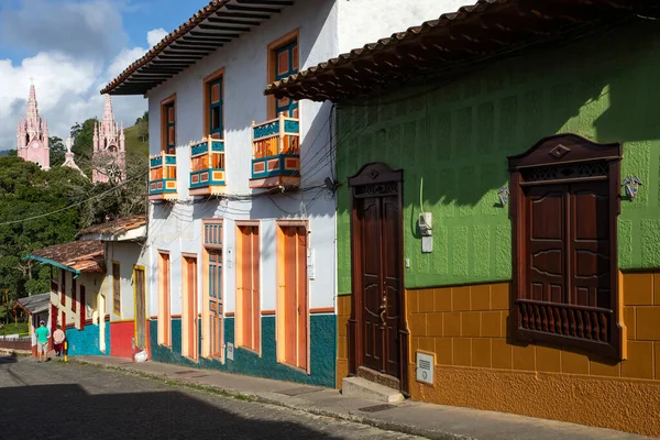 Jerico Antioquia Colombia Julio 2023 Sus Casas Colores Arquitectura Colonial — Foto de Stock