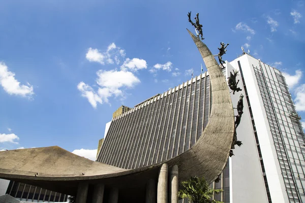 Medellin, Antioquia. Colombia - November 25, 2022. Monument to the Antioquian race, the sculpture of the master Rodrigo Arenas Betancur