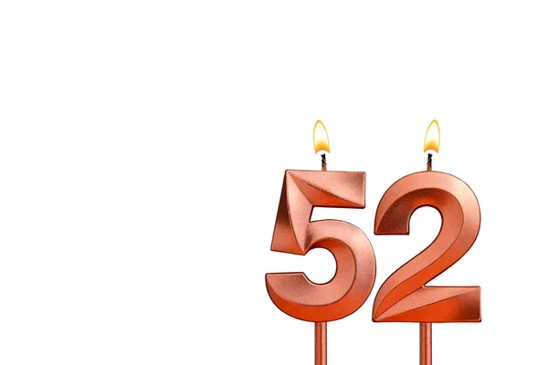Vela Ardiente Número Para Cumpleaños Sobre Fondo Blanco — Foto de Stock