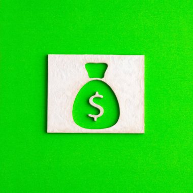 Yeşil arkaplanda stok çanta simgesi - iş konsepti