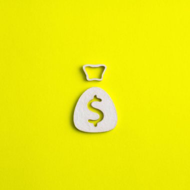 Sarı arkaplanda borsa simgesi - İş konsepti