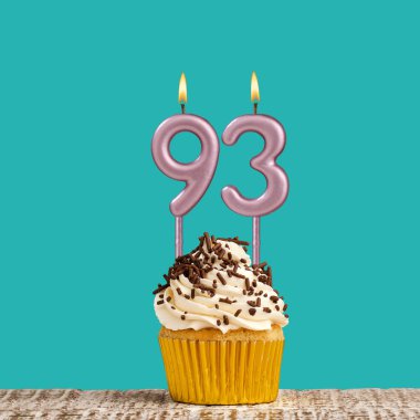 93 numaralı doğum günü mumu - Aquamarine kart tasarımı