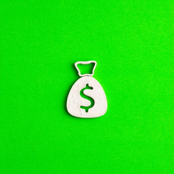 Geld Tas Groene Kleur Achtergrond Dollar Business Concept — Stockfoto