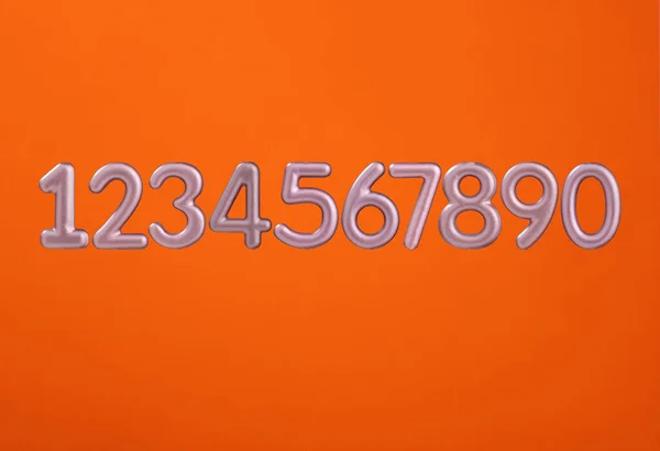 Nummers Van Tot Oranje Achtergrond — Stockfoto
