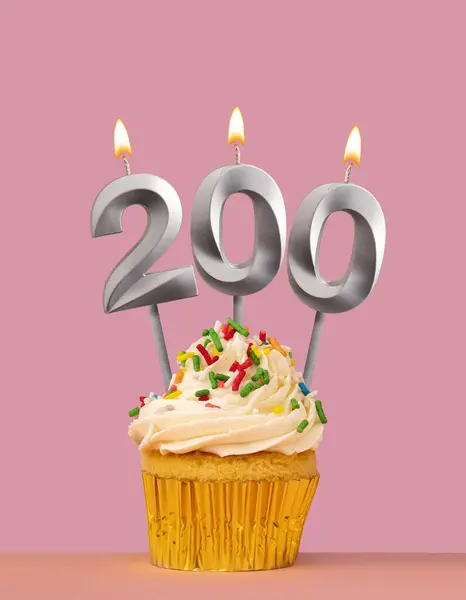 Aantal Volgers Likes Kaars Nummer 200 — Stockfoto