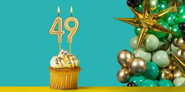 Κάρτα Γενεθλίων Cupcake Μπαλόνια — Φωτογραφία Αρχείου
