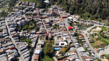 Montebello, Antioquia - Colombia. January 24, 2024. Panoramic with drone of the municipality, with a population of 6680 inhabitants clipart