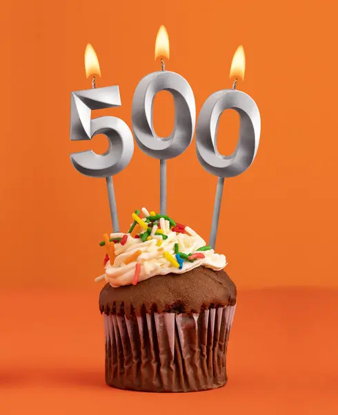 Vela Número 500 Número Seguidores Gusta —  Fotos de Stock