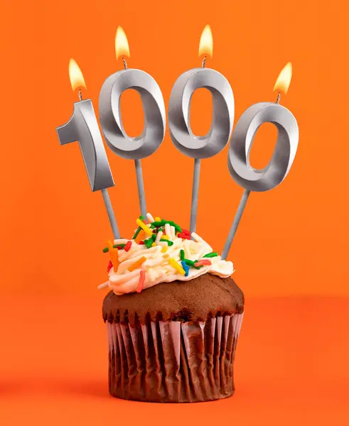 Número Seguidores Gusta Número Vela 1000 —  Fotos de Stock