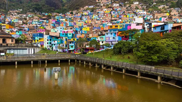 stock image Medellin, Antioquia - Colombia. April 4, 2024. Constellations, the largest mural in the city, located in the Manrique neighborhood