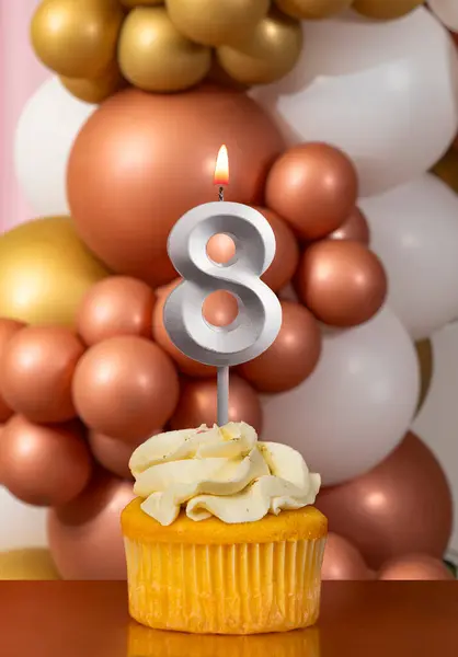 Vela Cumpleaños Número Fondo Globos Celebración Fotos De Stock