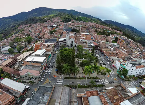 Saint Anthony Prado Medellin Colombia April 2024 Aerial View Drone — Stock Photo, Image