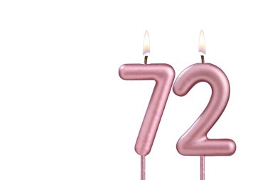 Doğum günü mumu - Beyaz arka planda 72 numaralı mum