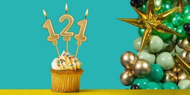 Doğum günü kartı 121 - Balonlu kek