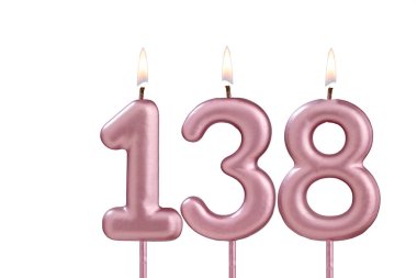 Doğum günü mumu - Beyaz arkaplanda 138 numaralı mum