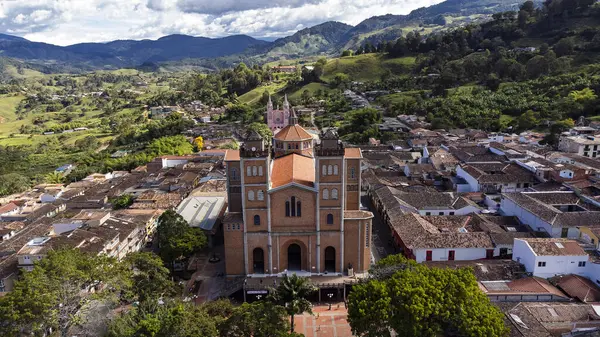 Jerico, Antioquia - Kolombiya - 21 Temmuz 2024. Görüntü İHA 'lı, belediye 28 Eylül 1850' de kuruldu..