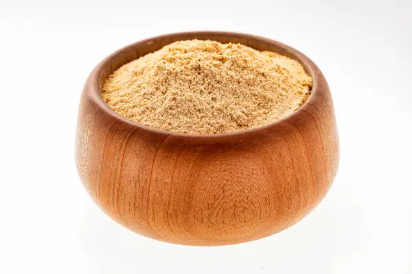 stock image Peruvian organic maca powder - Lepidium meyenii in the bowl