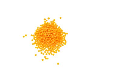 Lens organik. Yığında kırmızı mercimek..