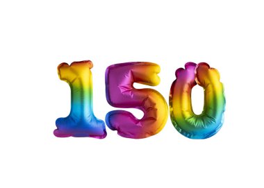 150 numaralı çok renkli balon. Doğum günün kutlu olsun.