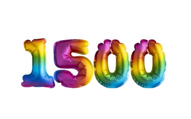 1500 numaralı çok renkli balon. Doğum günün kutlu olsun.