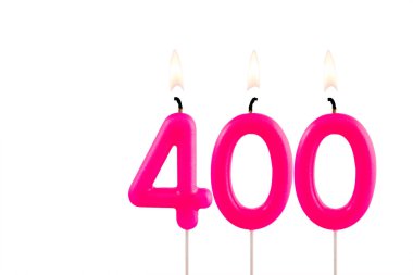 Pembe mumlar 400 sayısını oluşturuyor - görüntüleme, görüntüleme veya takipçi sayısı.