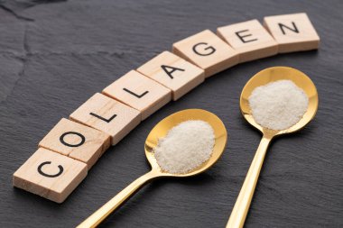 Kolajen proteini kaşıkta - organik jelatin tozu.